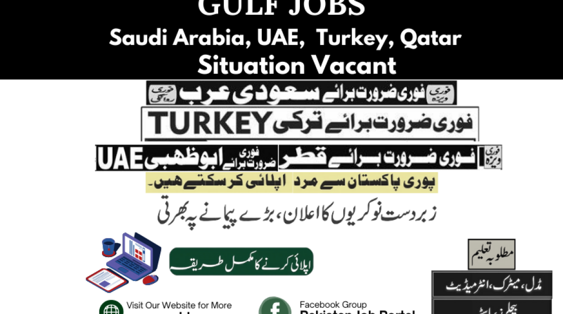 Saudi Arabia, UAE,  Turkey, Qatar Jobs